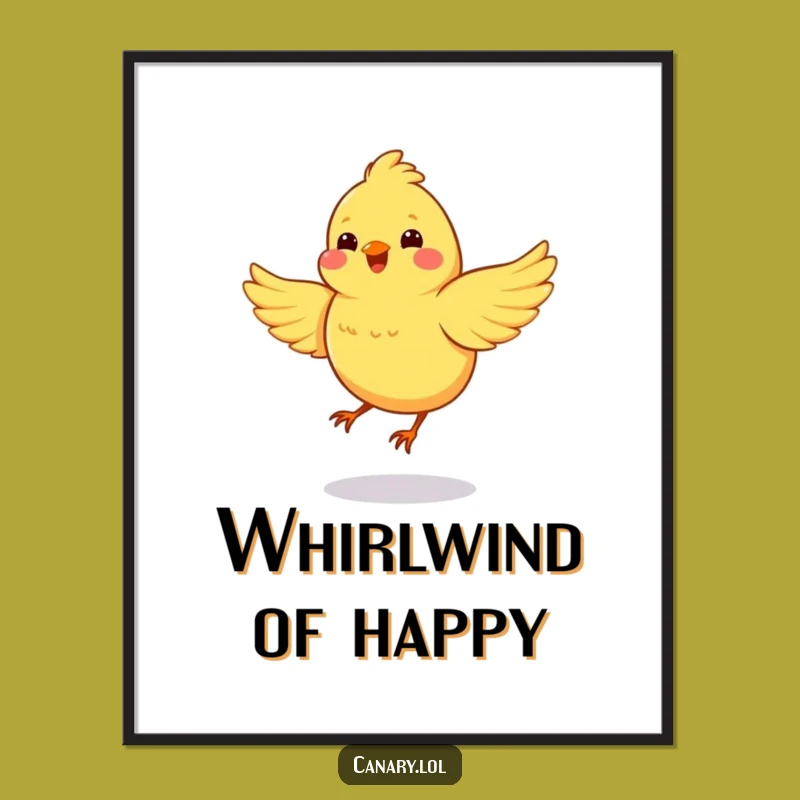 Free Printable Wall Art: Spinning Canary, Funny Downloadable Art for Joyful Decor