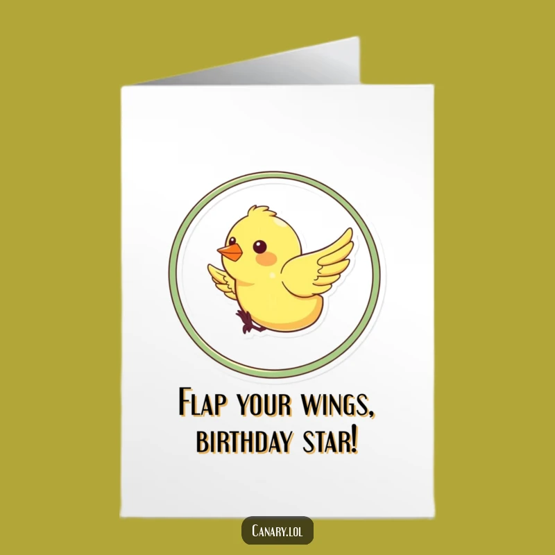 Free Printable Happy Birthday Card: Cheerful Canary Loop-de-Loop Fun for a Funny Gift