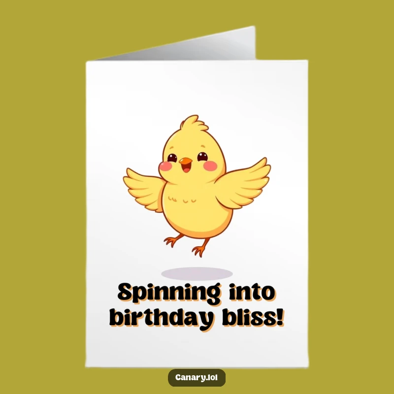 Free Printable Happy Birthday Card: Spinning Canary Fun for a Funny Gift