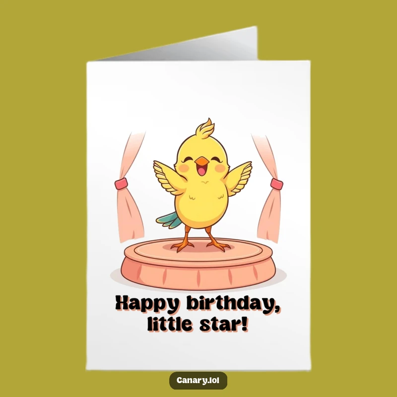 Free Printable Funny Card: Dancing Canary - Hilarious Birthday Downloadable Gift!