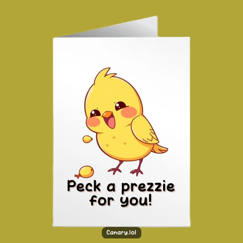 Free Printable Birthday Card: Pecking Canary Digital Download Gift