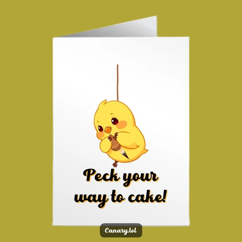 Free Printable Birthday Card: Pecking Canary - Playful Birthday Treat!