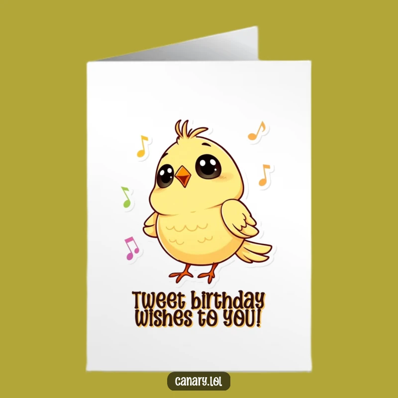 Free Printable Canary Birthday: Cheerful Song Downloadable Gift Card