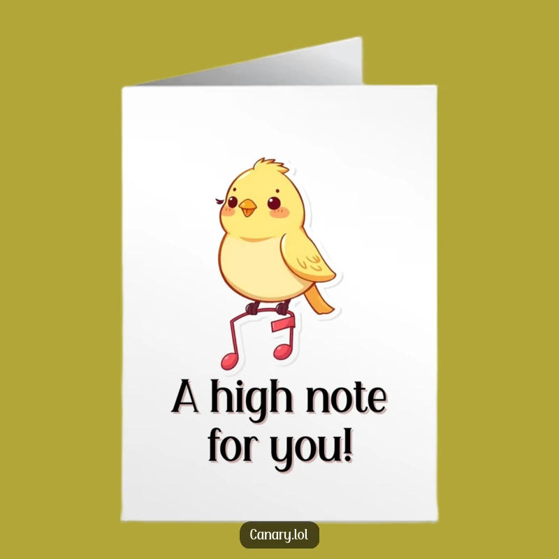 Free Printable Humorous Canary Congrats Card - Musical Note Downloadable