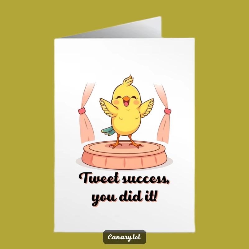 Free Printable Card: Dancing Canary Congrats - Funny Downloadable & Print at Home!