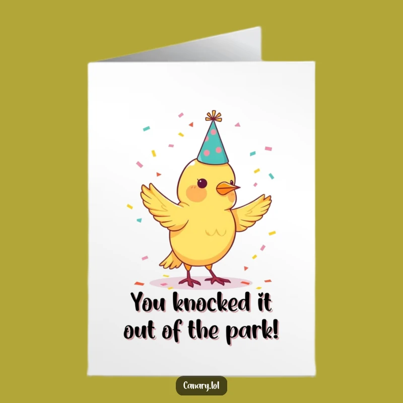 Free Printable Congrats Card: Canary Juggling Confetti, Great Downloadable Gift