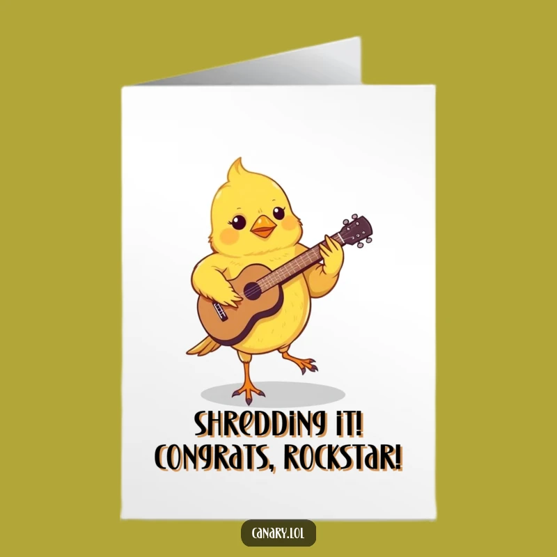 Free Printable Congrats Card: Canary's Guitar Solo - Downloadable Celebration