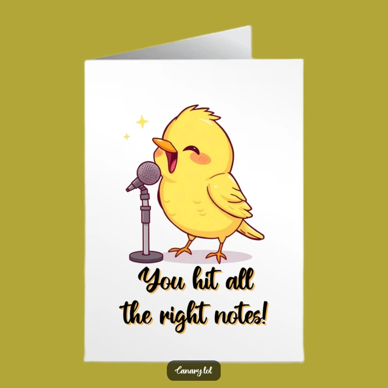 Free Printable Congrats Card: Canary Sings - Celebrate Achievements with Joy