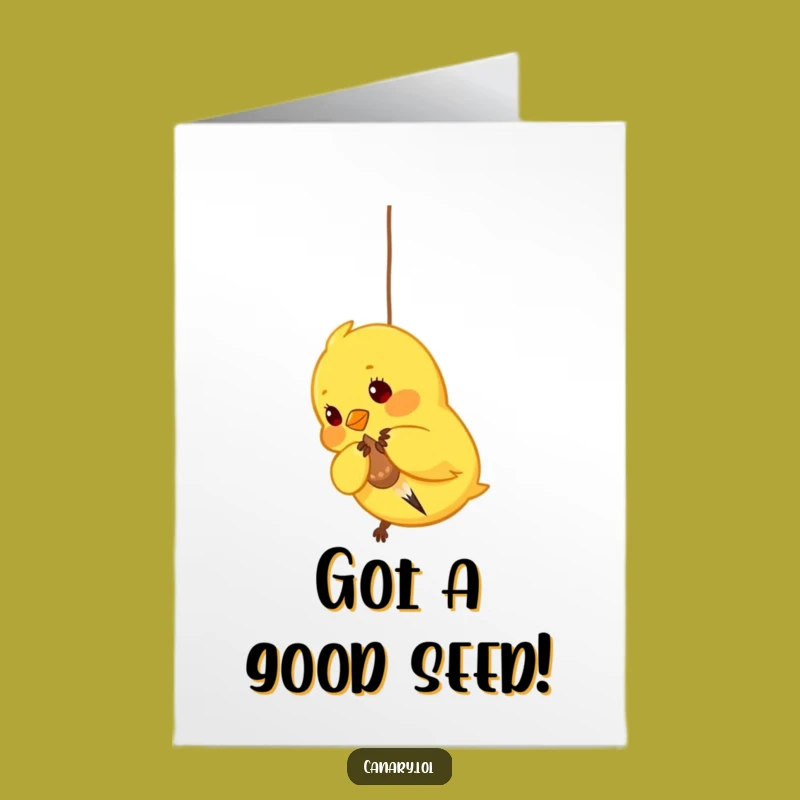 Free Printable Congrats Card: Pecking Canary - Snack Your Way to Success!