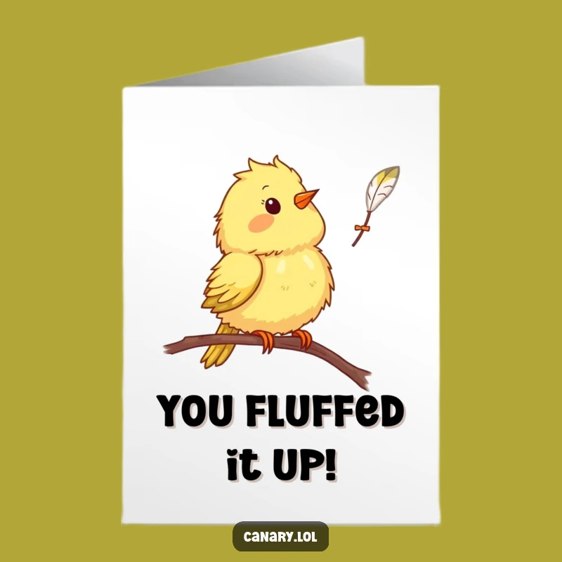 Free Printable Congrats Card: Shocked Canary, Funny Downloadable Gift for Big News!