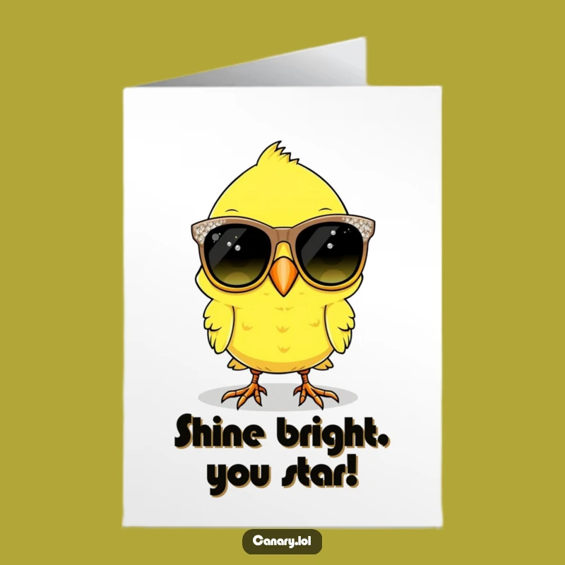 Free Printable Congratulations Card: Our Fancy Canary in Sparkly Sunglasses