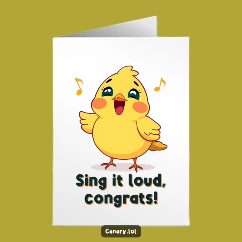 Free Printable Congrats Card: Singing Bird Melody - Joyful Downloadable DIY