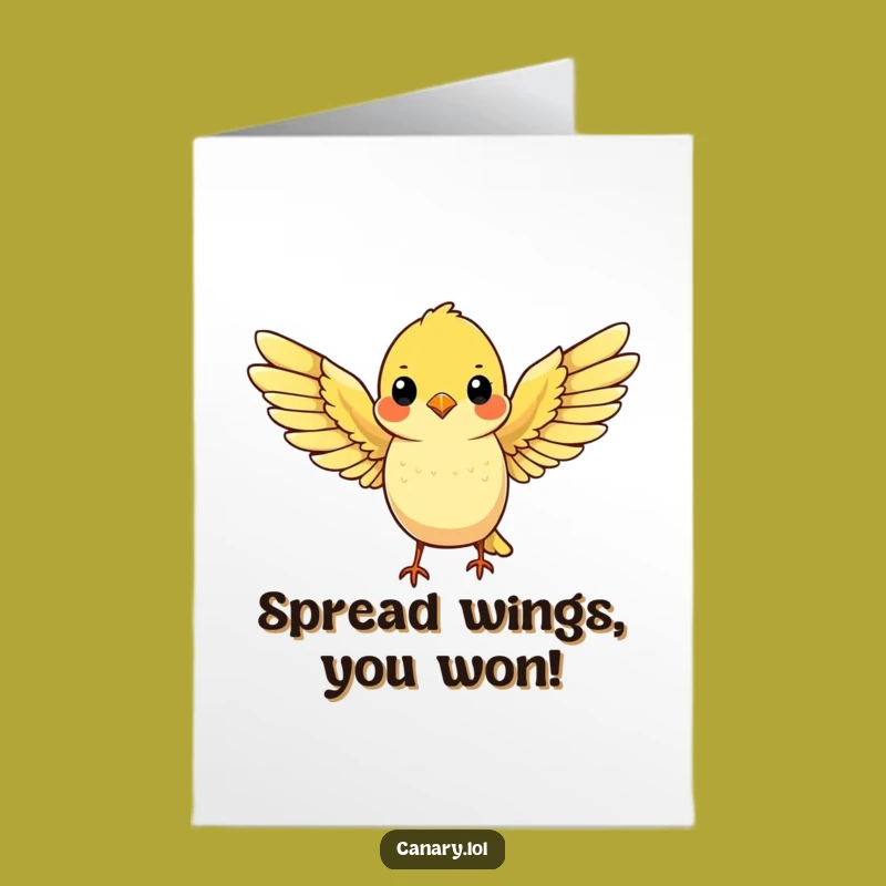 Free Printable Congrats Card: Flying Canary, Inspiring Downloadable Gift
