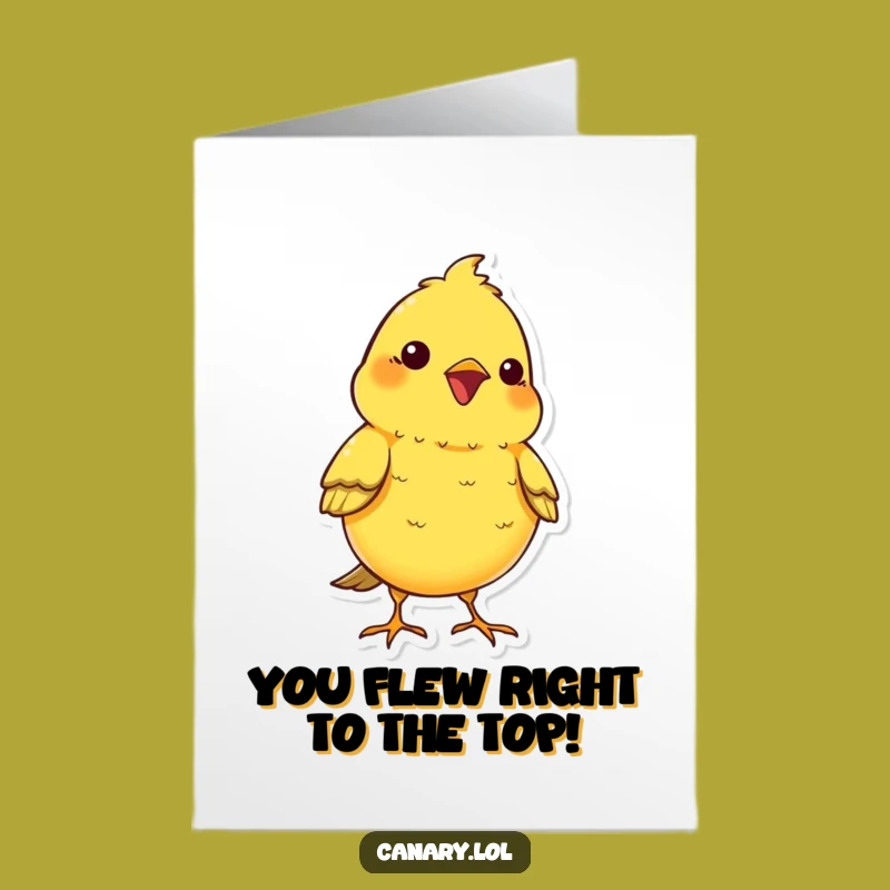 Free Printable Congrats Card: Kawaii Canary Chirps Big Congratulations!