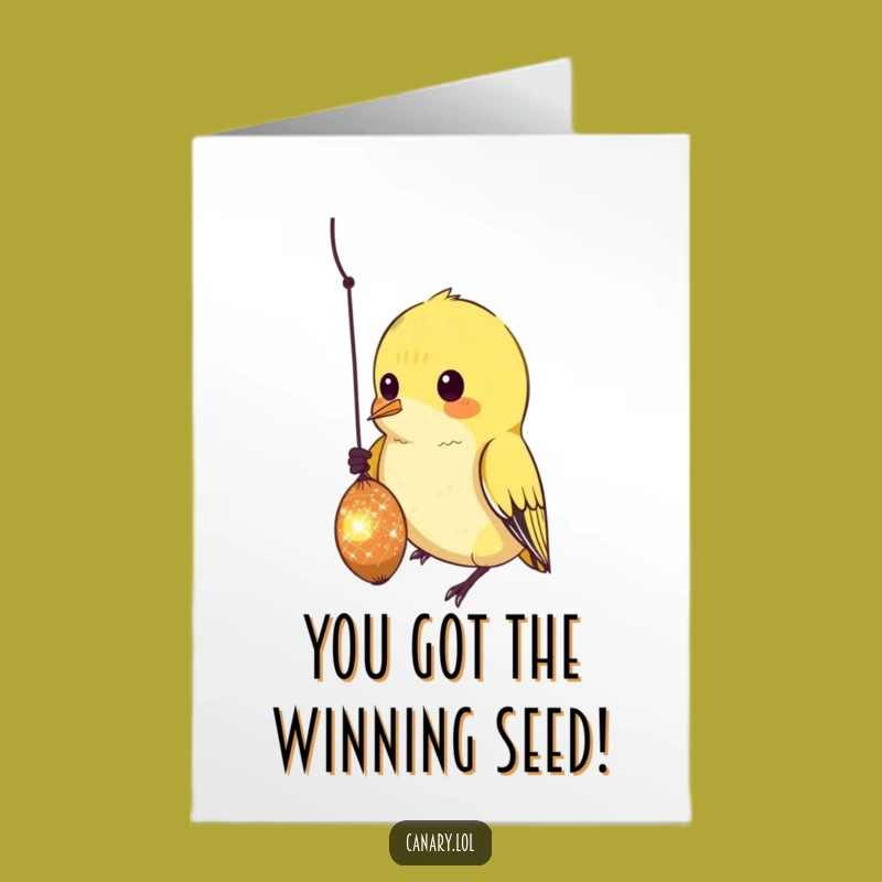 Free Printable Congrats Card: Curious Canary's Sparkle, Humorous Downloadable Gift