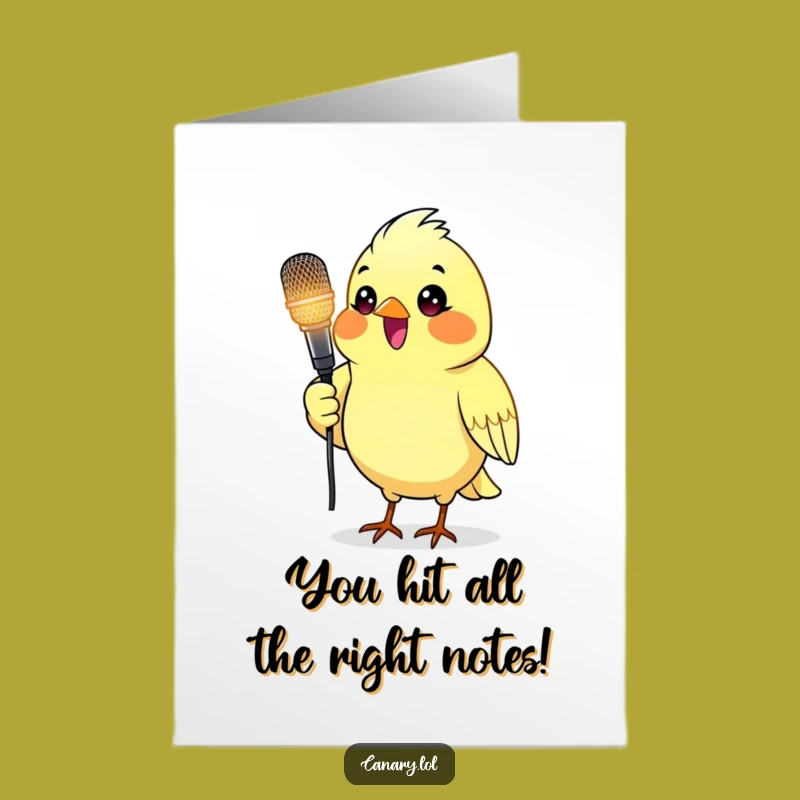 Free Printable Congrats Card: Canary with Microphone, Great Downloadable Gift