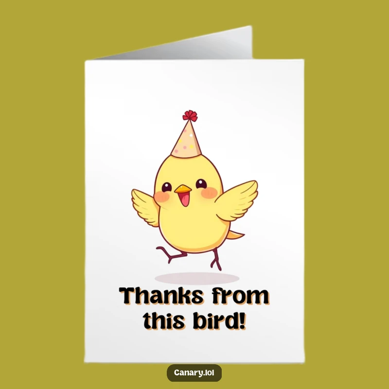 Free Printable Party Canary Thank You: Bouncy Gratitude Downloadable Gift