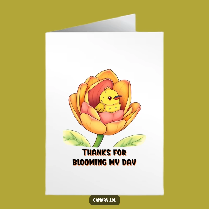 Free Printable Thank You Card: Canary's Floral Thanks - Downloadable Appreciation