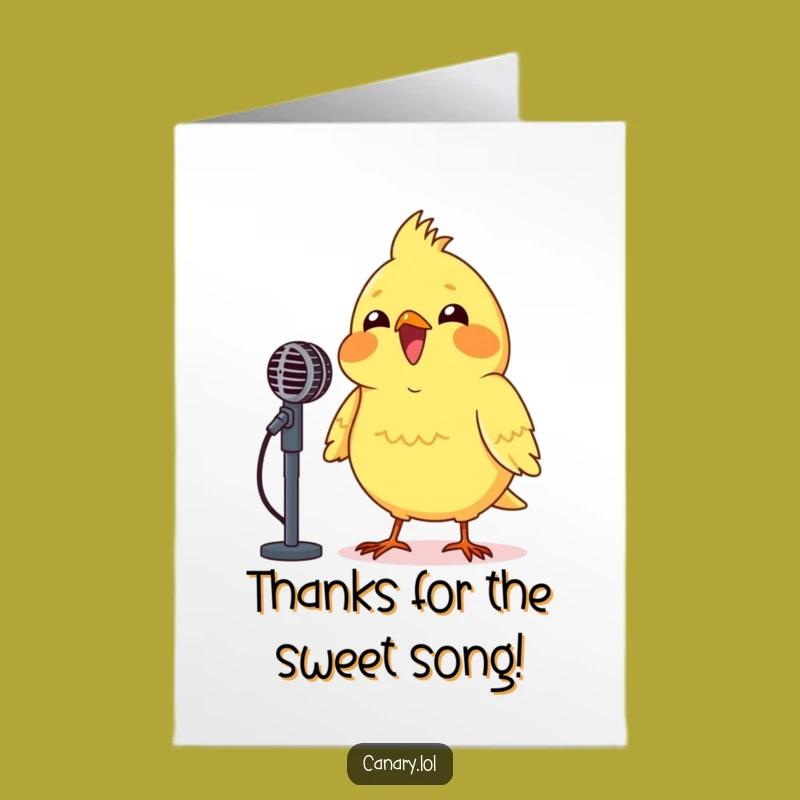 Free Printable Thank You Card: Canary's Song of Thanks - DIY Gift
