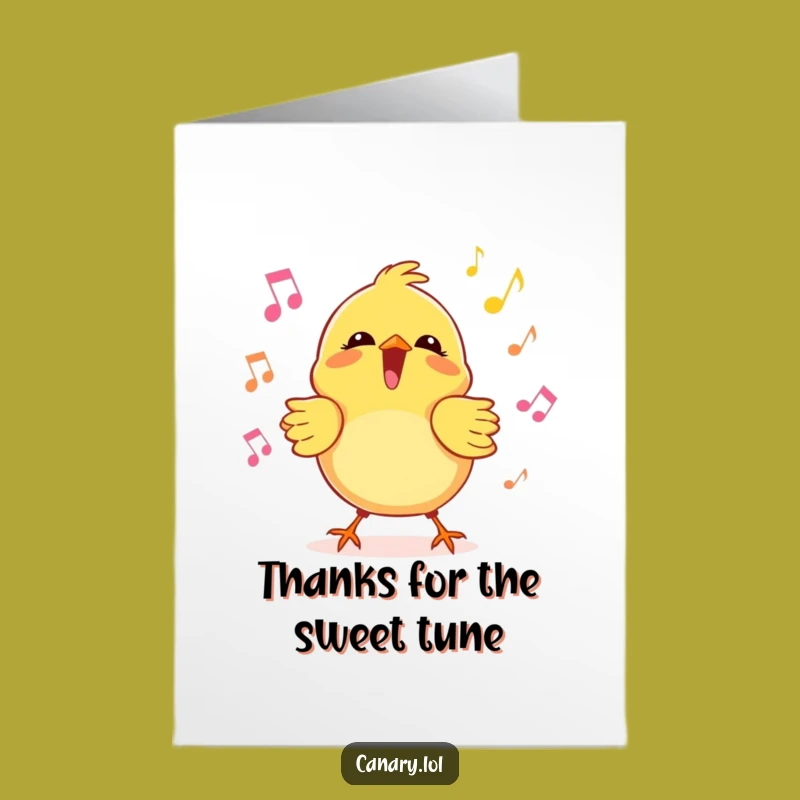 Free Printable Thank You Card: Canary's Sweet Song Digital Download