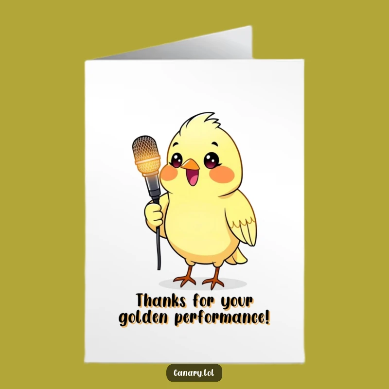 Free Printable Thank You Card: Canary Singing, Unique Downloadable Gift