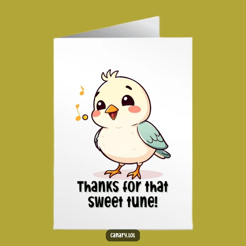 Free Printable Thank You Card: Jaunty Bird Whistles - Express Thanks Merrily