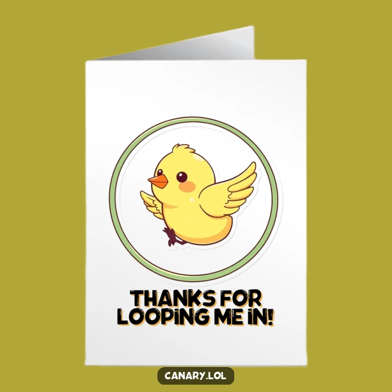 Free Printable Thank You Card: Looping Canary Expressing Gratitude, Funny Downloadable Gift
