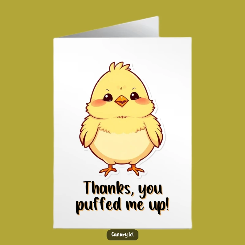 Free Printable Thank You Card: Proud Chubby Canary, Funny Downloadable Gift