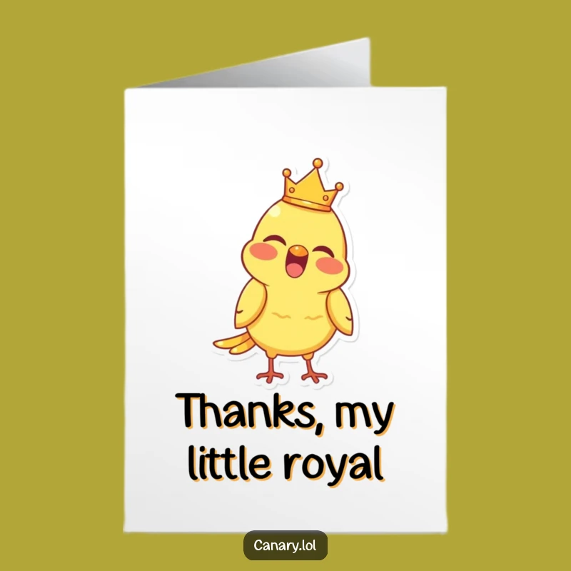 Free Printable Thank You Card: Royal Canary Gratitude Gift Download