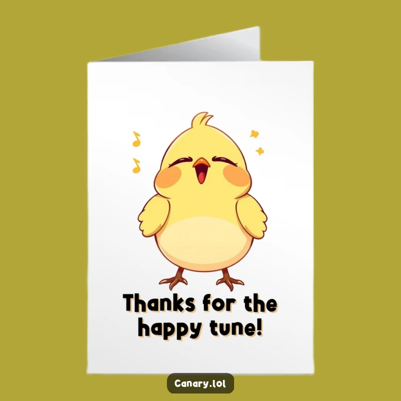 Free Printable Thank You Card: Vibing Canary - A Song of Pure Gratitude!