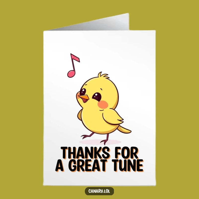 Free Printable Thank You Card: Canary's Musical Thanks - Instant Download