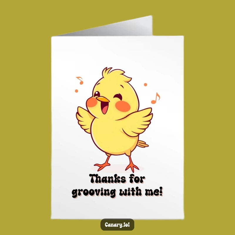 Free Printable Thank You Card: Bopping Canary Funny Downloadable Gift