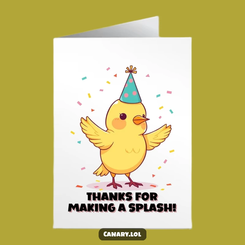 Free Printable Thank You Card: Canary Juggling Confetti, Unique Downloadable Gift