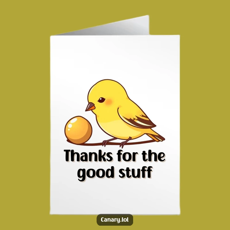 Grateful Free Printable Thank You Card: Canary Appreciates the Shiny Seed