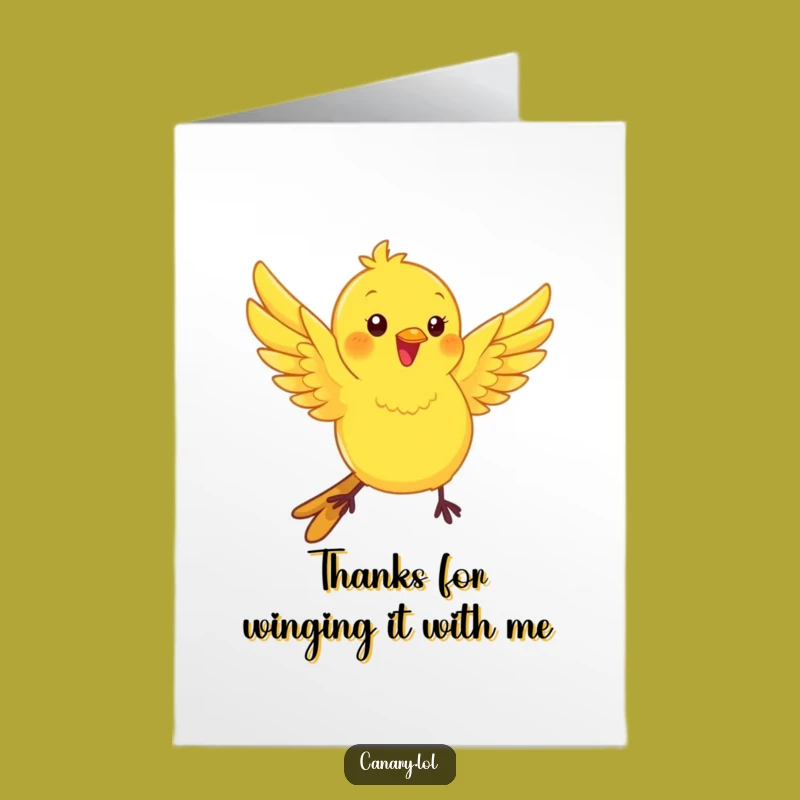 Free Printable Thank You Card: Kawaii Canary Flutters Thanks!