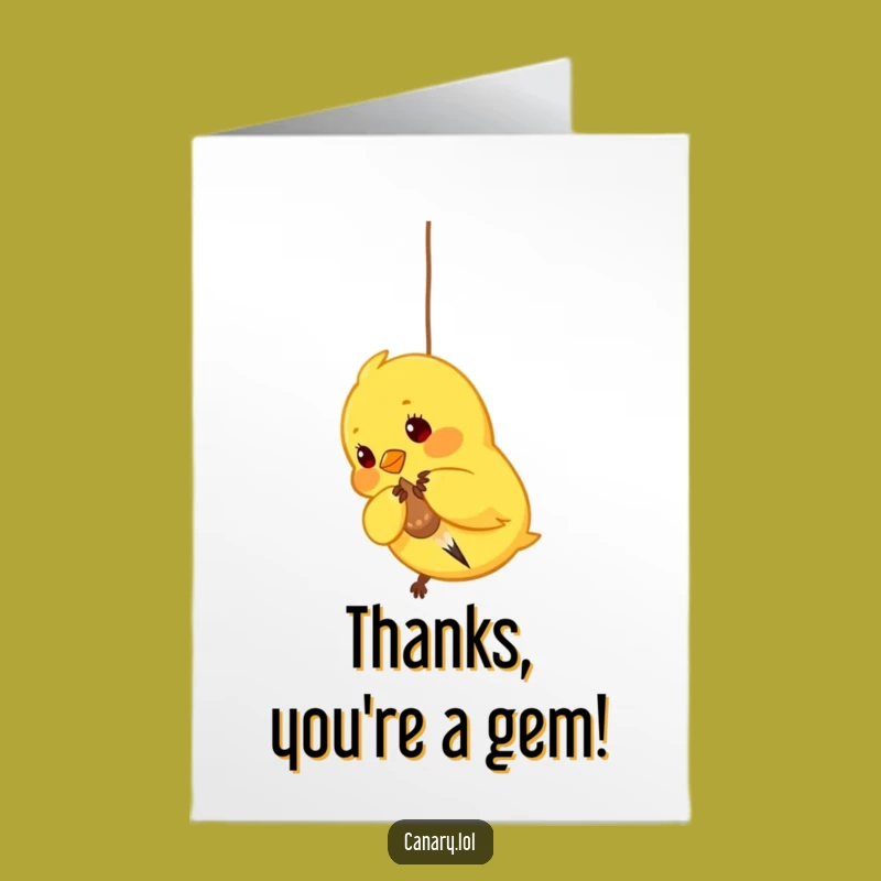 Free Printable Thank You Card: Pecking Canary - A Tasty Thank You!