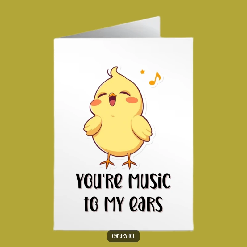 Free Printable Thank You Card: Happy Singing Canary, Joyful Downloadable Gift