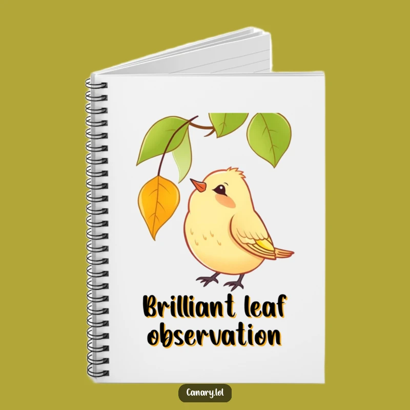 Funny Notebook: Curious Canary Leaf Journal, Creative Bird Writing Gift