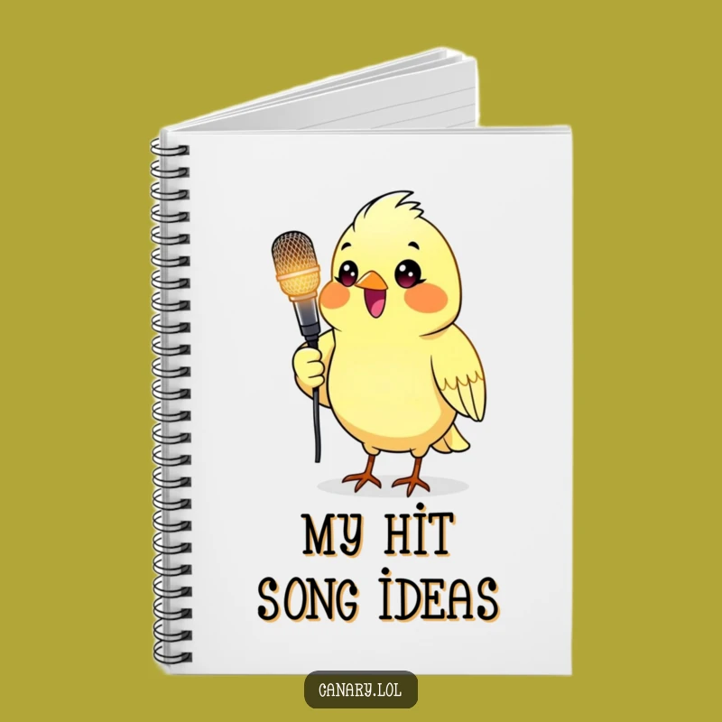 Funny Canary Microphone Notebook - Songwriter Gift!