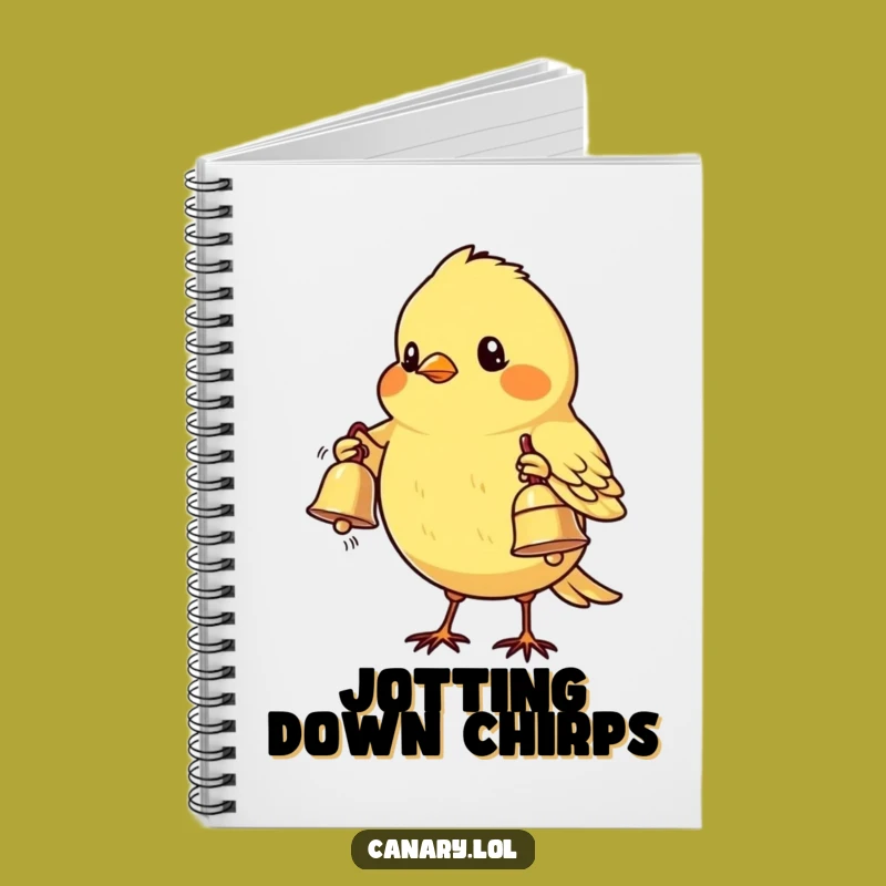 Funny Shy Canary Bird Notebook - Journal, Bell Offering, Perfect Gift for Writers