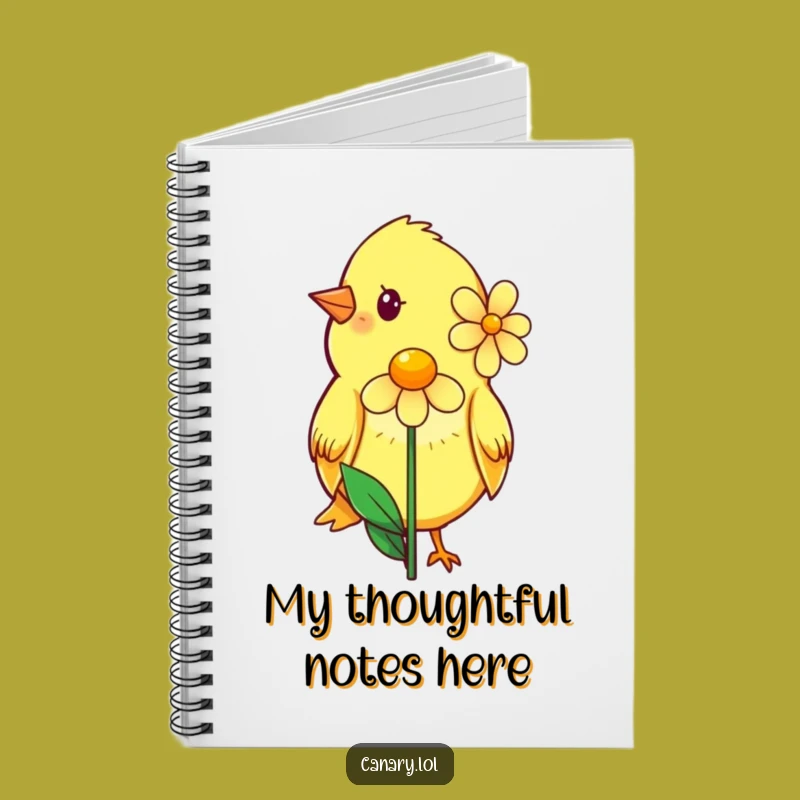 Funny Shy Canary Flower Notebook: Write with Tenderness, Gentle Bird, Perfect Funny Gift