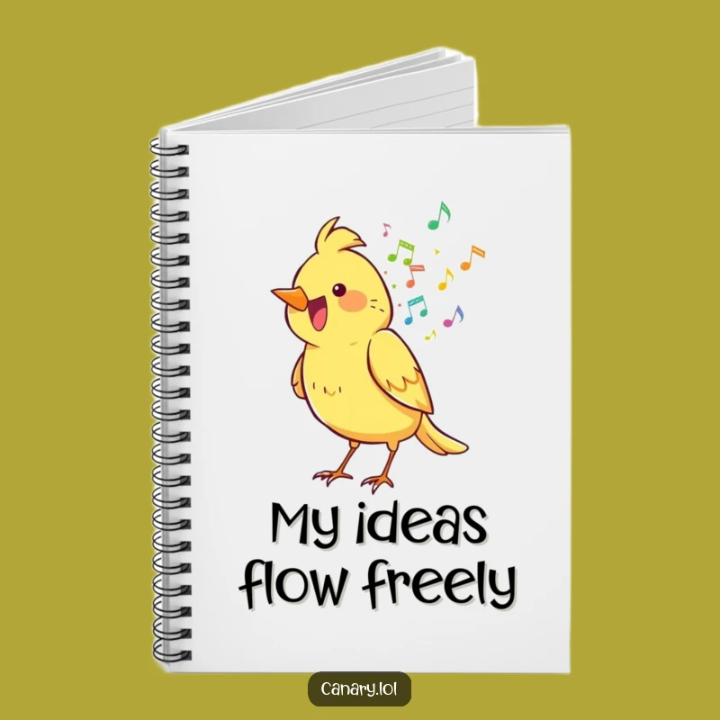 Funny Canary Notebook: Musical Notes Journal, Perfect Creative & Humorous Gift for Writers