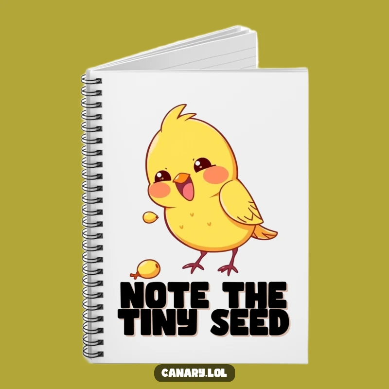 Funny Kawaii Canary Notebook, Pecking Design, Hilarious Journal for Focused Ideas
