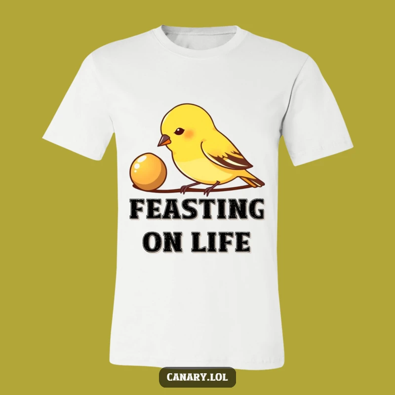 Funny Pecking Canary Bird T-Shirt: Focused on the Good Stuff