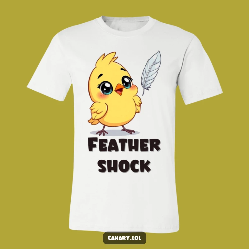 Funny Astonished Canary T-Shirt: Surprise Feather Tee