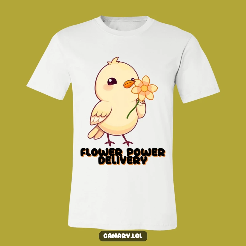 Funny Bird Bloom T-Shirt - Wear Your Heart with a Bright Flower!