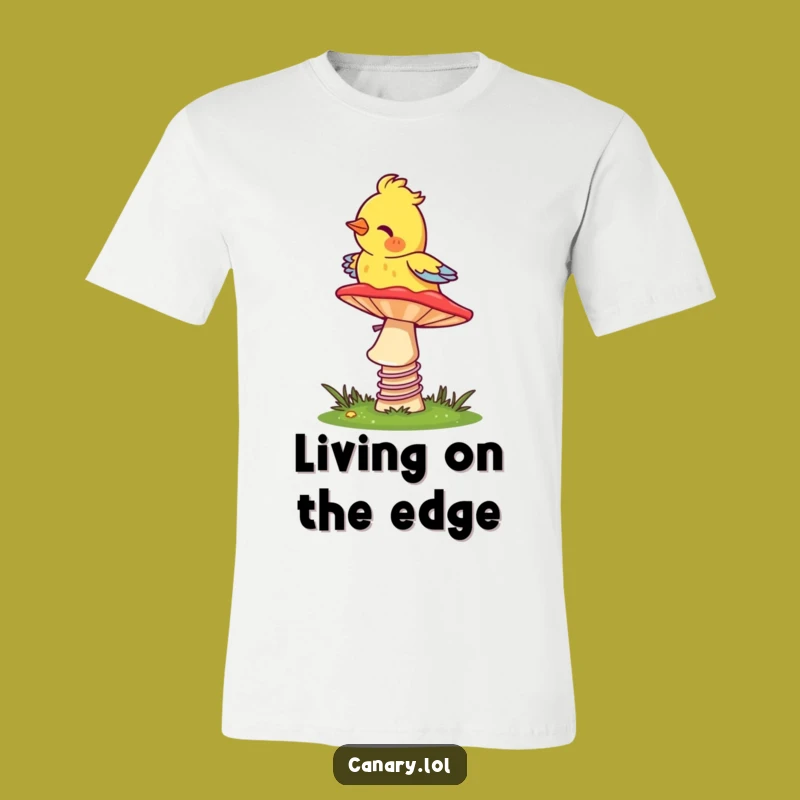 Funny Canary Mushroom Bounce T-Shirt - Happy Bird Goofy Tee