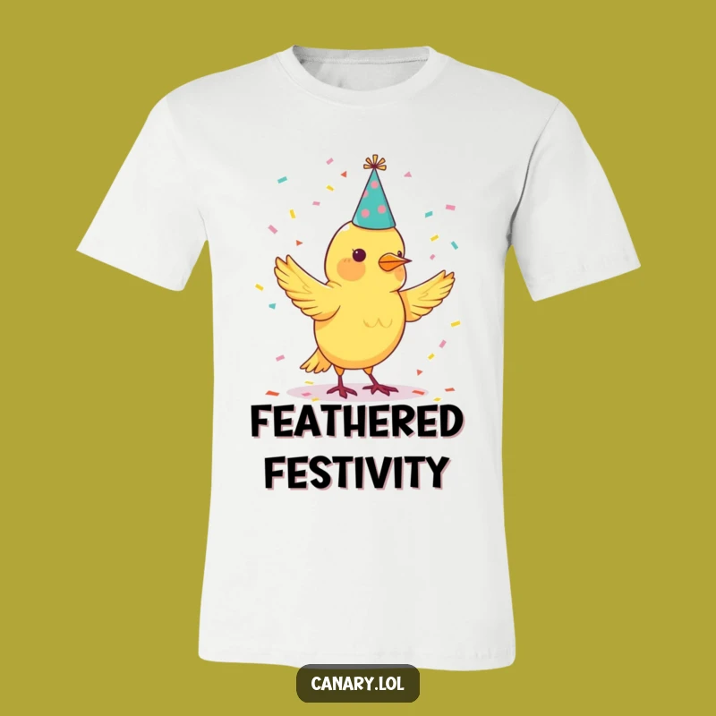 Funny Canary Party Hat T-Shirt - Festive Bird Design Gift!