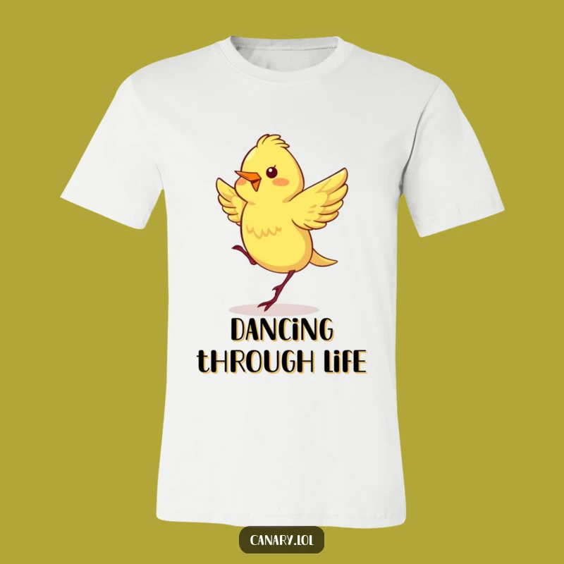 Funny Dancing Canary T-Shirt - Joyful Bird Character Tee