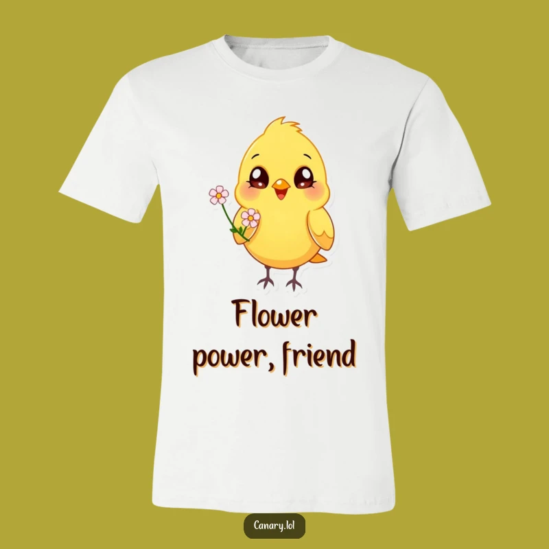 Funny Happy Canary Flower T-Shirt: Spread Joy with this Cheerful Bird Graphic Tee
